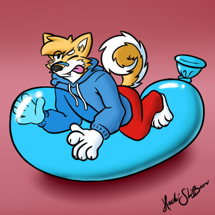 Hachi on blue GL 1200 balloon